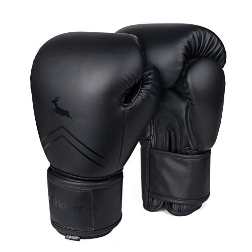 Black// White Stars, 4 Oz Pro Leather Boxing Gloves,MMA,Sparring Punch Bag,Muay Thai Training Gloves